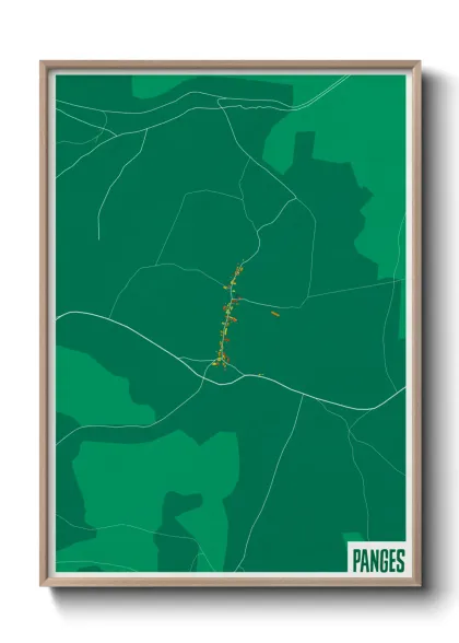 Une affiche de carte sur Panges