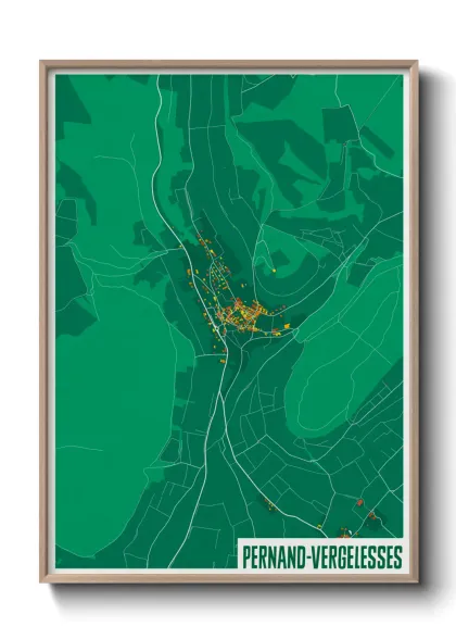 Une affiche de carte sur Pernand-Vergelesses