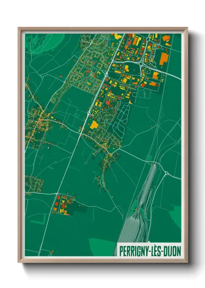 Une affiche de carte sur Perrigny-lès-Dijon
