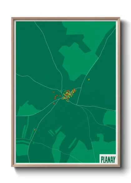 Une affiche de carte sur Planay