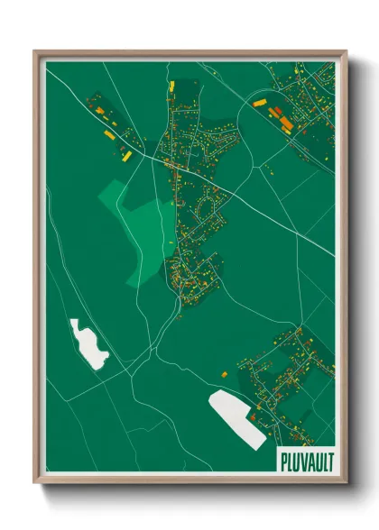 Une affiche de carte sur Pluvault