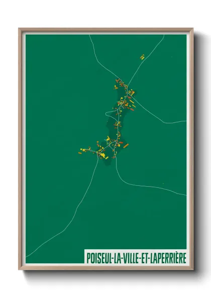 Une affiche de carte sur Poiseul-la-Ville-et-Laperrière