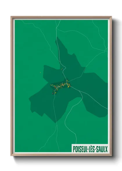 Une affiche de carte sur Poiseul-lès-Saulx