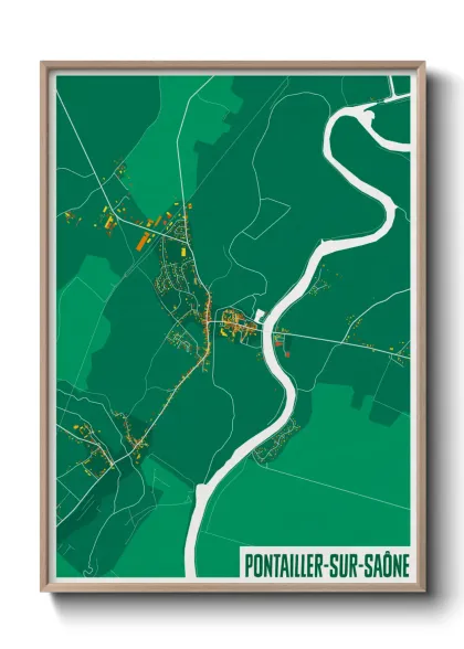 Une affiche de carte sur Pontailler-sur-Saône