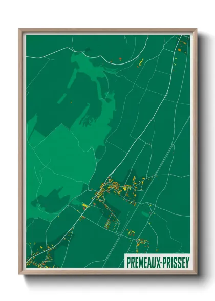 Une affiche de carte sur Premeaux-Prissey