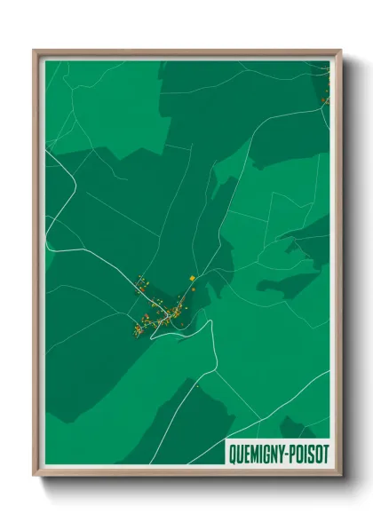 Une affiche de carte sur Quemigny-Poisot