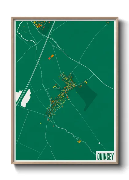 Une affiche de carte sur Quincey