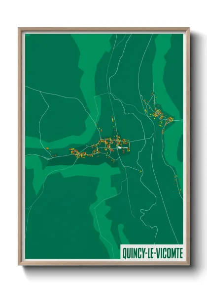 Une affiche de carte sur Quincy-le-Vicomte