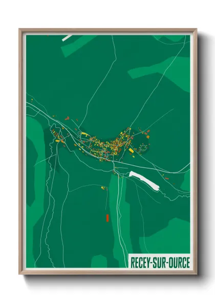 Une affiche de carte sur Recey-sur-Ource