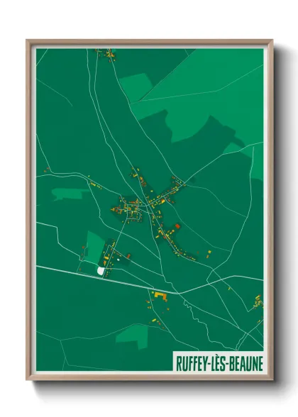 Une affiche de carte sur Ruffey-lès-Beaune