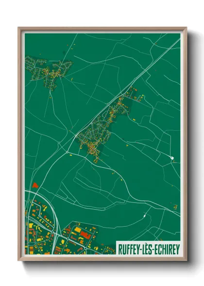 Une affiche de carte sur Ruffey-lès-Echirey