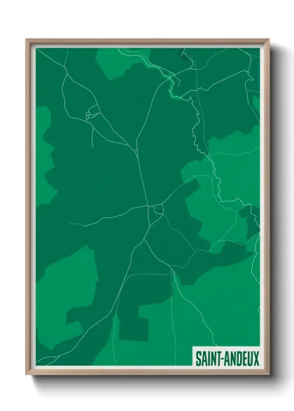 Une affiche de carte sur Saint-Andeux