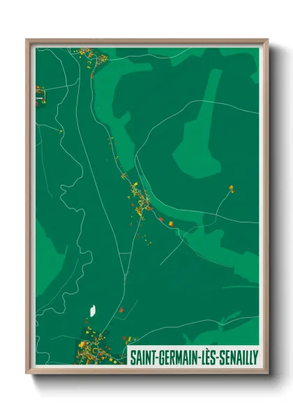 Une affiche de carte sur Saint-Germain-lès-Senailly