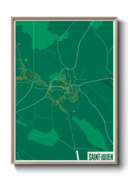 Une affiche de carte sur Saint-Julien
