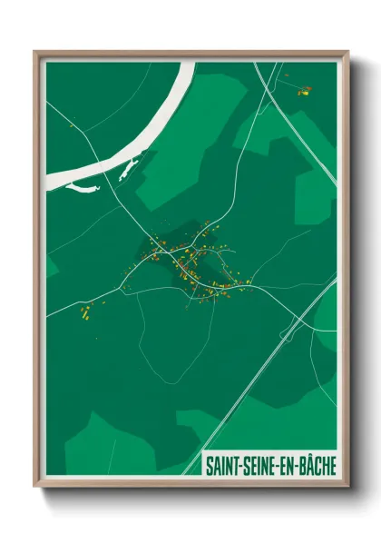 Une affiche de carte sur Saint-Seine-en-Bâche