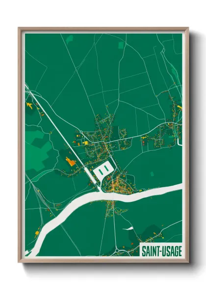 Une affiche de carte sur Saint-Usage