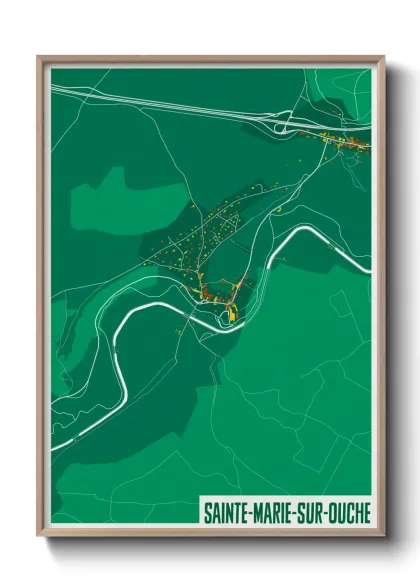 Une affiche de carte sur Sainte-Marie-sur-Ouche