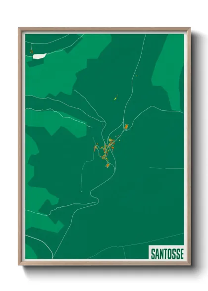 Une affiche de carte sur Santosse
