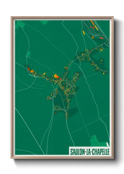Une affiche de carte sur Saulon-la-Chapelle