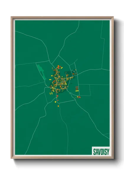 Une affiche de carte sur Savoisy