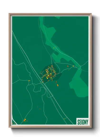 Une affiche de carte sur Seigny