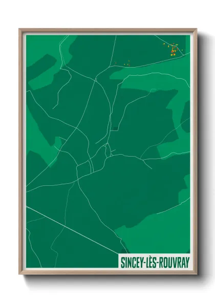 Une affiche de carte sur Sincey-lès-Rouvray