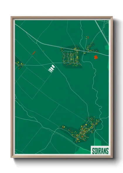 Une affiche de carte sur Soirans