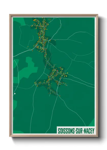 Une affiche de carte sur Soissons-sur-Nacey