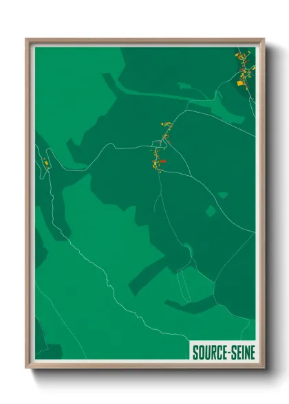 Une affiche de carte sur Source-Seine