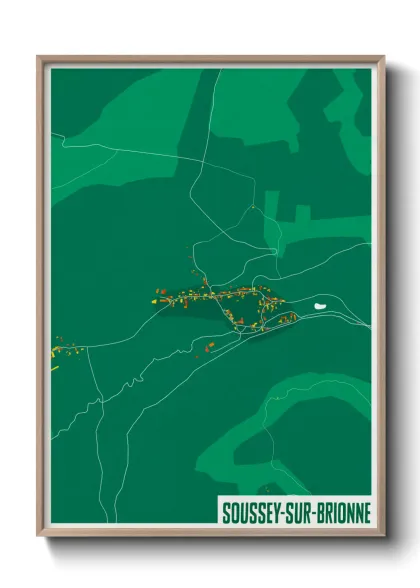 Une affiche de carte sur Soussey-sur-Brionne
