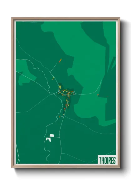 Une affiche de carte sur Thoires