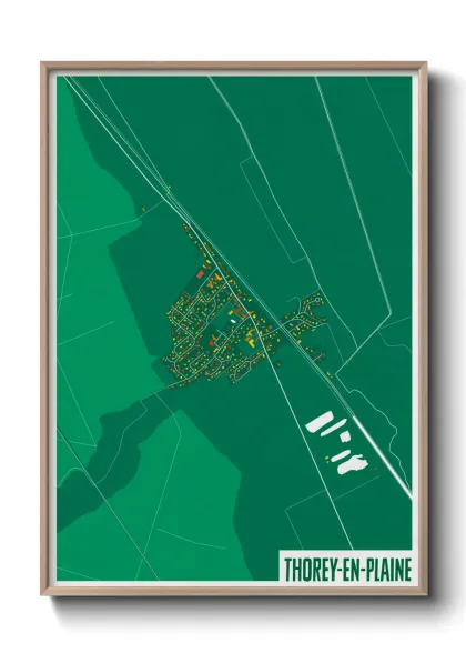 Une affiche de carte sur Thorey-en-Plaine