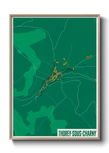 Une affiche de carte sur Thorey-sous-Charny