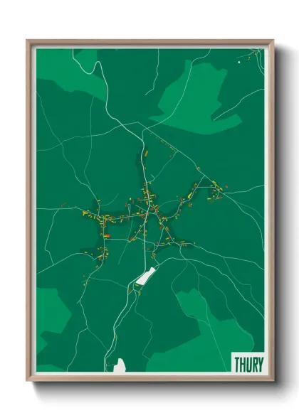 Une affiche de carte sur Thury