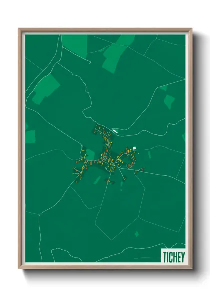 Une affiche de carte sur Tichey