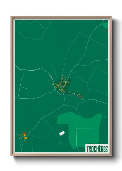Une affiche de carte sur Trochères
