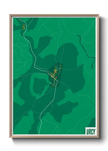 Une affiche de carte sur Urcy