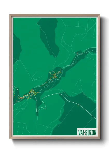 Une affiche de carte sur Val-Suzon