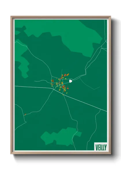 Une affiche de carte sur Veilly