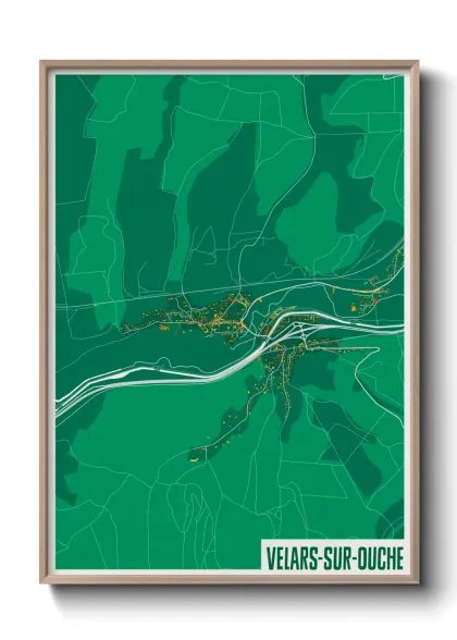 Une affiche de carte sur Velars-sur-Ouche