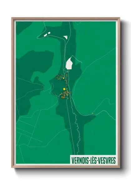 Une affiche de carte sur Vernois-lès-Vesvres
