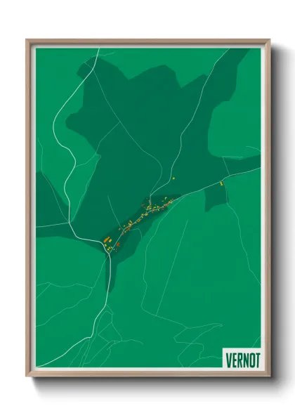 Une affiche de carte sur Vernot