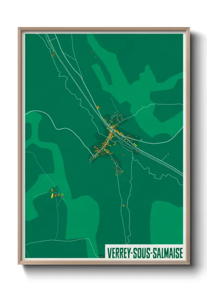 Une affiche de carte sur Verrey-sous-Salmaise