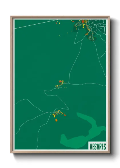 Une affiche de carte sur Vesvres