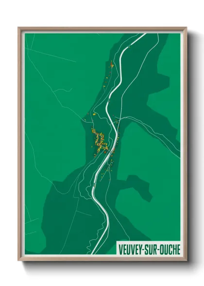 Une affiche de carte sur Veuvey-sur-Ouche