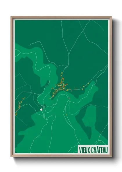 Une affiche de carte sur Vieux-Château