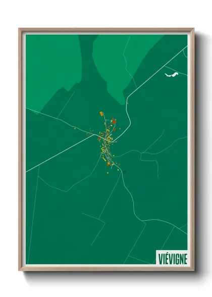 Une affiche de carte sur Viévigne