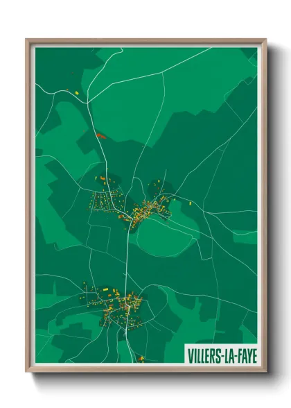 Une affiche de carte sur Villers-la-Faye