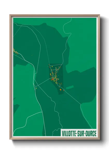 Une affiche de carte sur Villotte-sur-Ource