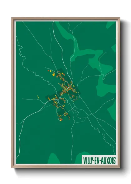 Une affiche de carte sur Villy-en-Auxois